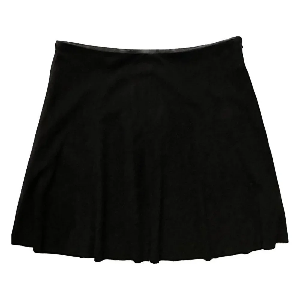 BB DAKOTA Aileen Faux Suede Skater Mini Skirt‎ - Black - Size 6